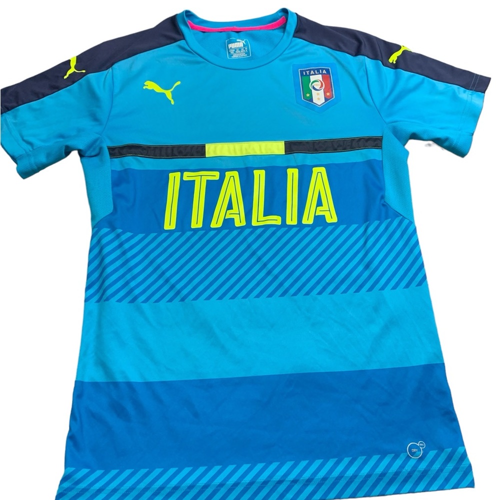 Italy Nat'l Football Soccer Team Training Shirt Jersey 2016 Puma Size Medium EUC